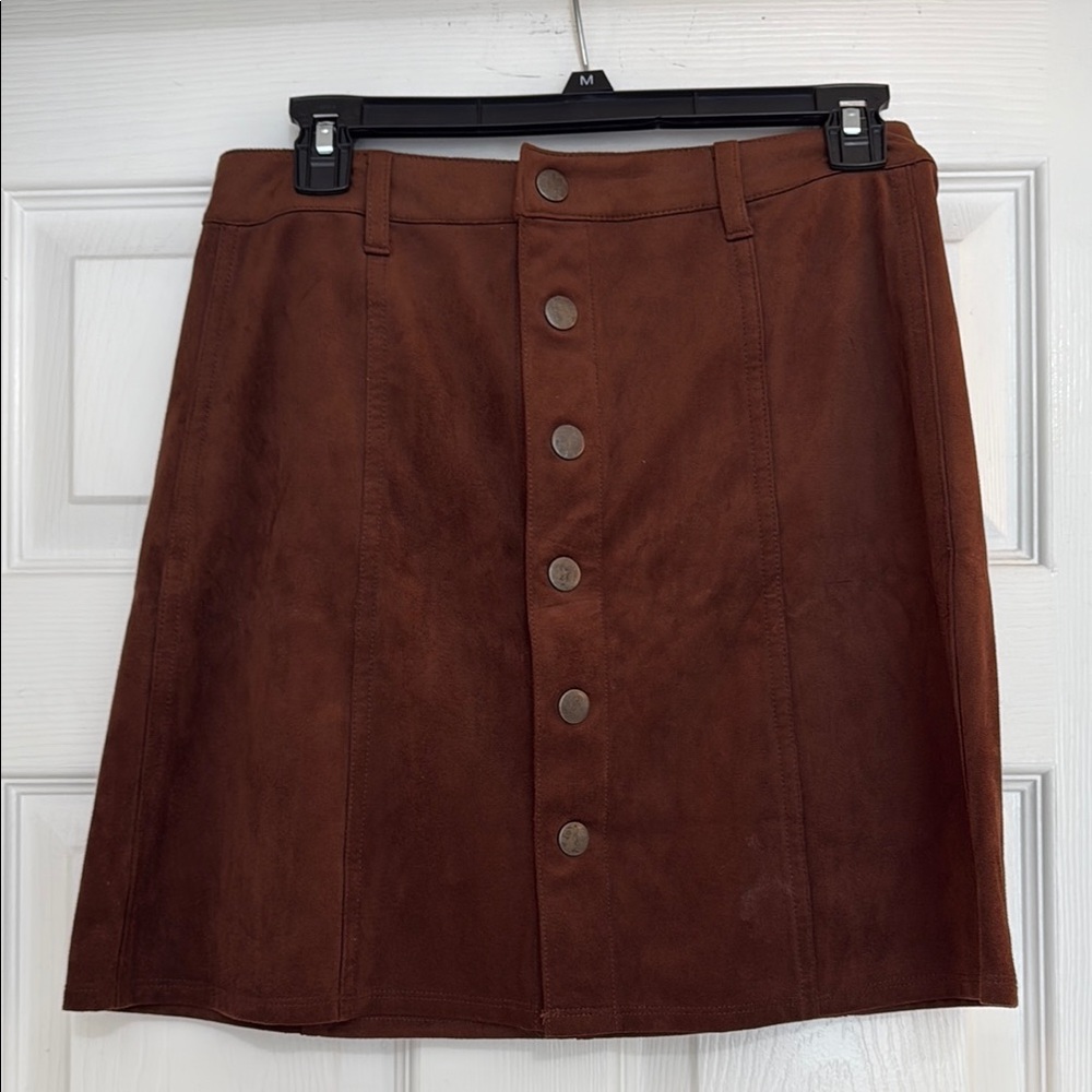 Brown Button-Front Women's Skirt